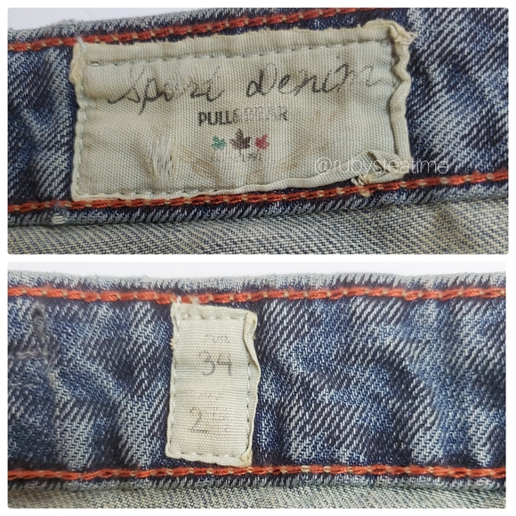 Y2K Era Summer Festival Indigo Ombre Animal Print Destressed Denim & Fray Short - Picture 5 of 9